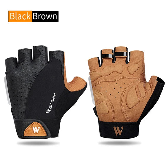 WEST BIKING Racing Off Road Motorcycle Gloves Breathable Anti Slip MTB Road Bike Gloves Touch Screen Gym Training Gloves