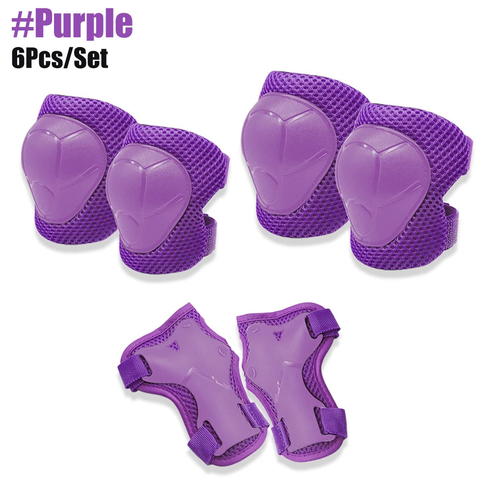 Knee and Elbow Pads Wrist Guards 3 in 1 Kids Protective Gear Set for BMX Inline Roller Skating Bike Rollerblading Riding Sports