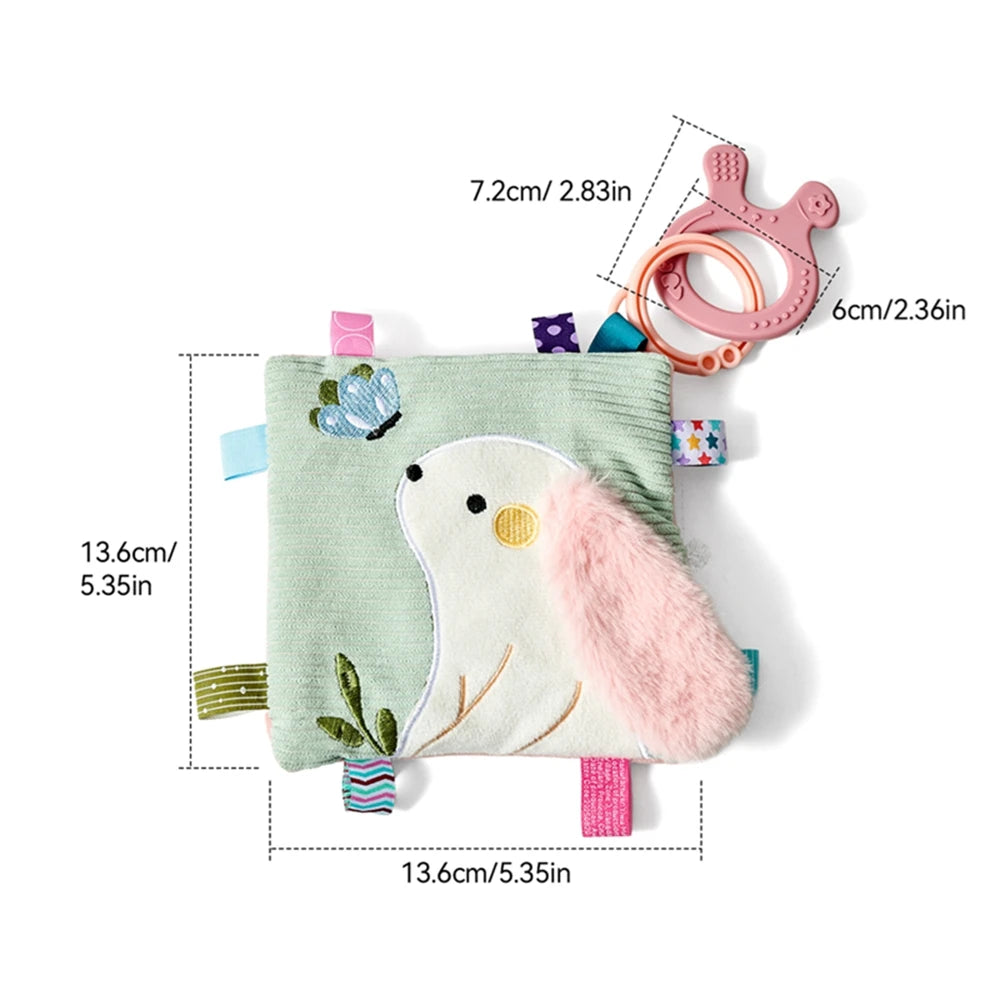 BPA Free Silicone Teether Food Grade Baby 0-12 Toys Teething Rattle Sensory Toys for Toddlers Silicone Hand Bell Soothing Toys