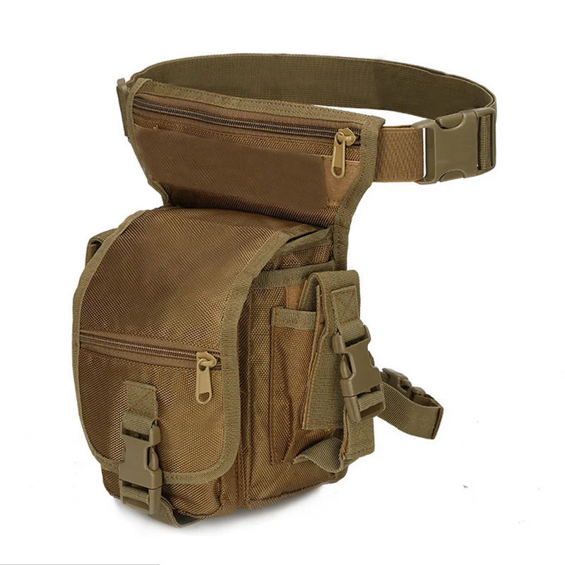 Nylon Tactical Gear Thigh Drop Leg Bag Men Outdoor Hunting Molle Bag Multipurpose Utility Bag for Hiking Camping