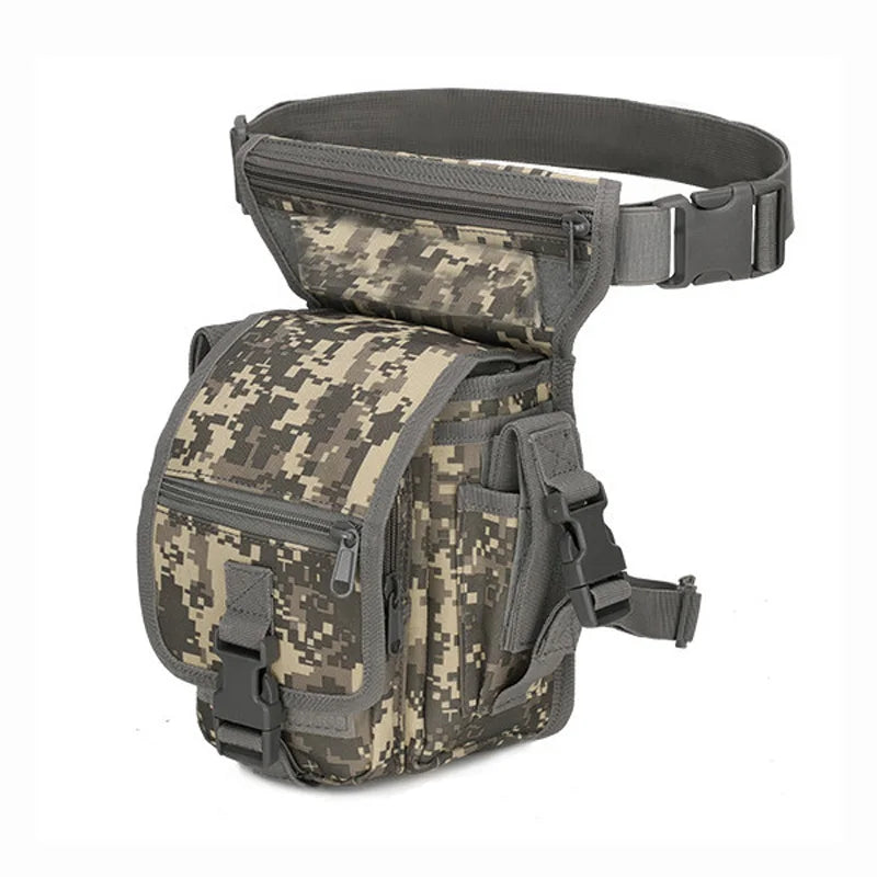 Nylon Tactical Gear Thigh Drop Leg Bag Men Outdoor Hunting Molle Bag Multipurpose Utility Bag for Hiking Camping