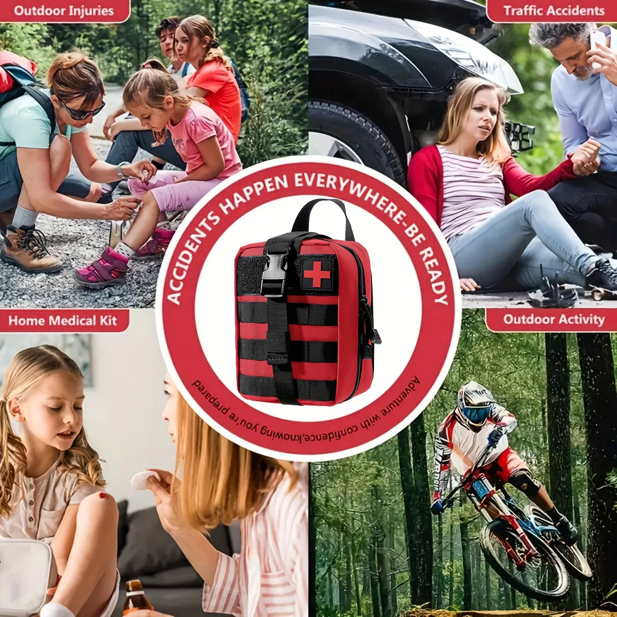 205pcs Universal First Aid Kit for Home, Travel, Outdoor & Emergency. Compact & Complete. Fast Delivery!