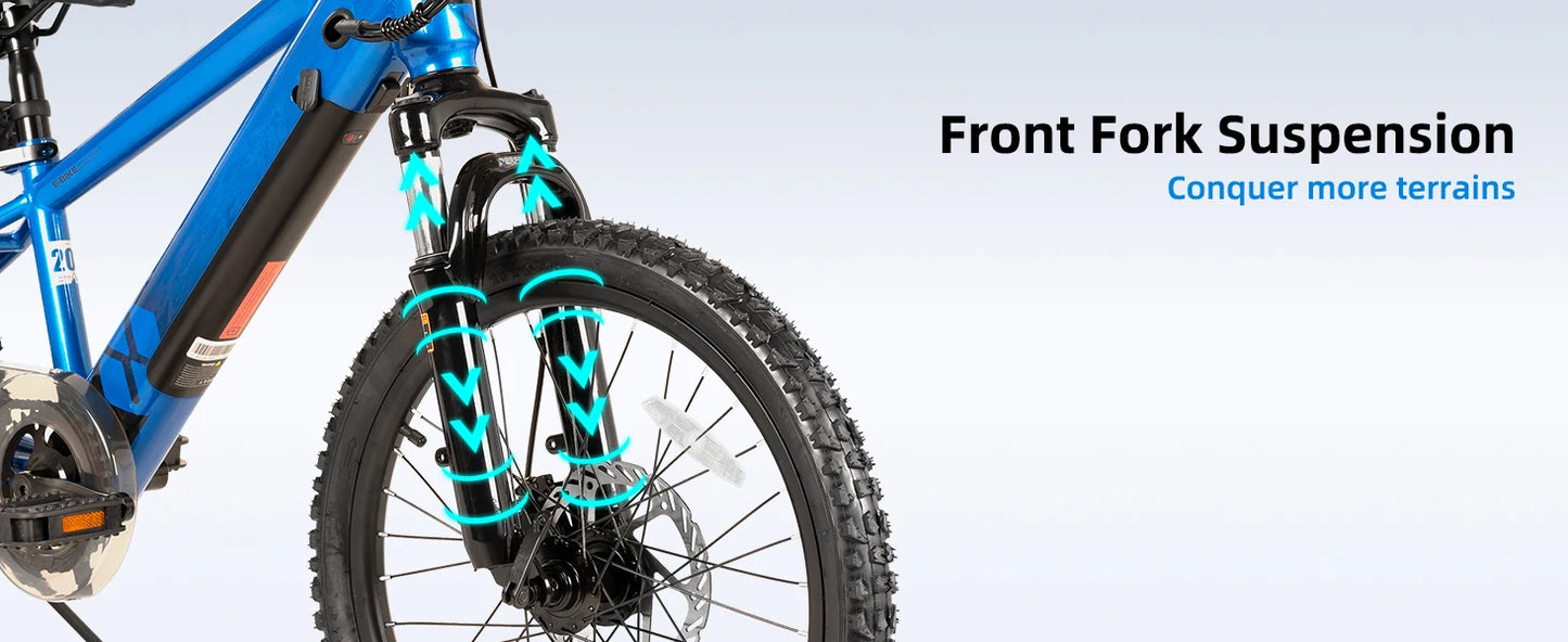 JOYSTAR Electric Bike for Kids Teens Ages 7+ with 250W Motor, 15 Miles 15MPH Electric Mountain Bicycle Safe Mini E bikes