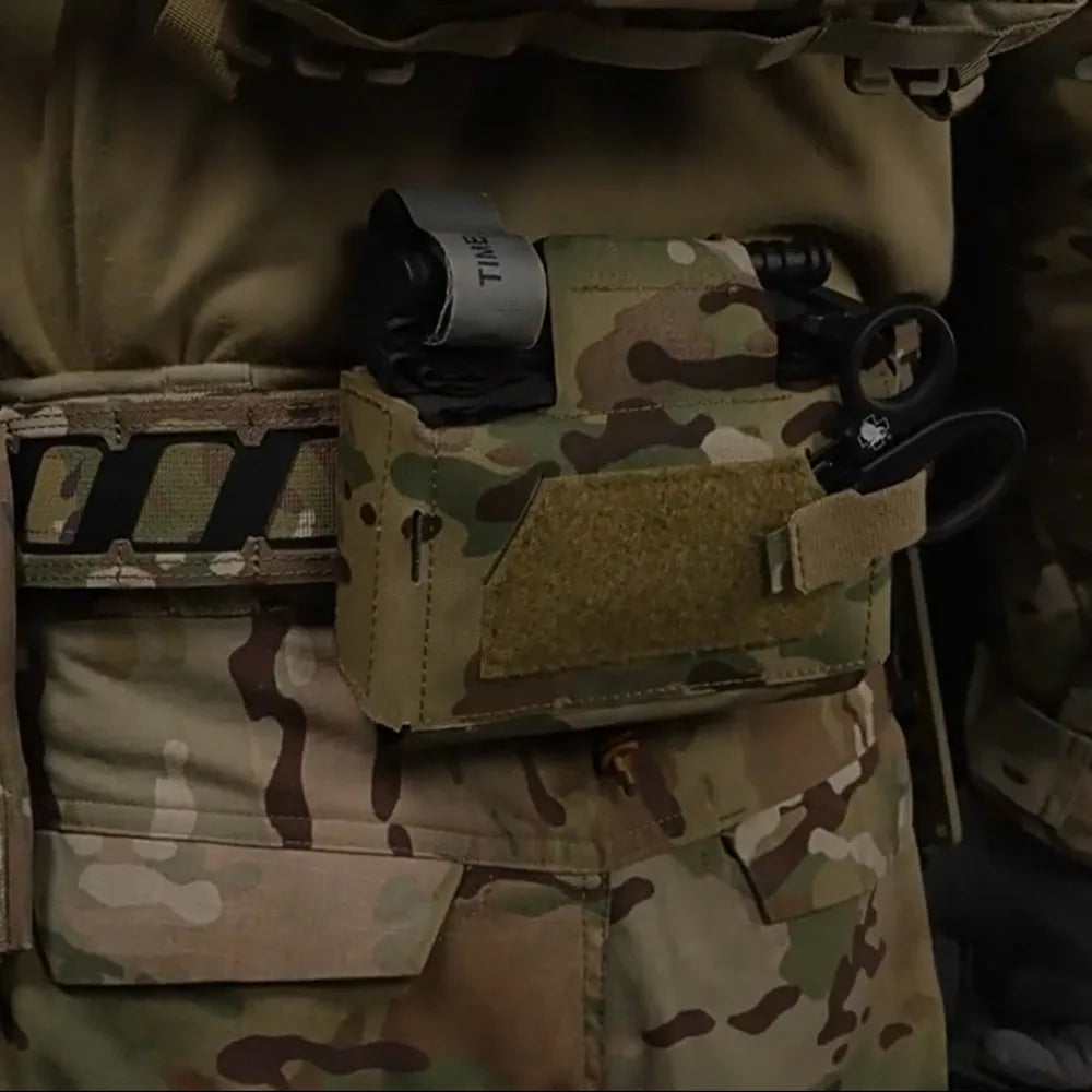 Compact Trauma Pouch V3 GEN3 Camo Style MD2 IFAK Tactical Medical First Aid Bag for Hunting Vest Plate Carrier Waist Belt Gear