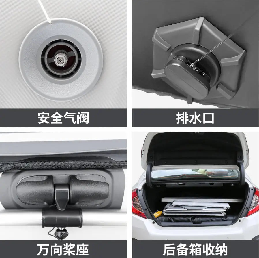 1.2mm Thickened PVC Assault Boat with V Keels Set for Water Sports Fishing Durable Wear-resistant Inflatable Boat Alloy Bottoms