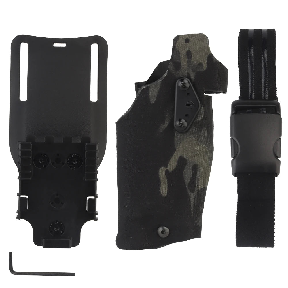 Tactical Left/Right Hand X300U-A Flashlight Pistol Holster Hand for 6354DO Glock17 Gen4 G19 with QLS Drop Leg Airsoft Gear
