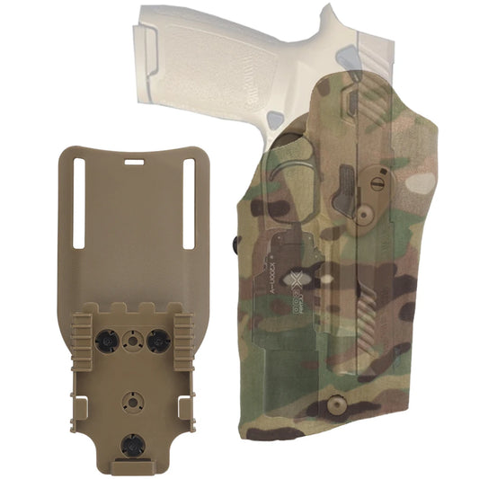 X300U-A Flashlight SIG Sauer P320 M17 M18 Pistol Holster Airsoft Case with Belt Drop Leg Platoform QLS Quick Release System