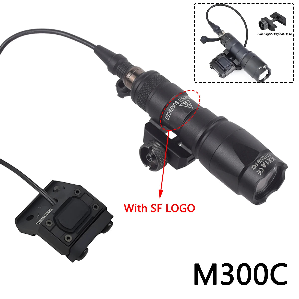 Surefire M300 M600 Flashlight With UNIT Lite Pressure Switch fit 20mm Rail SF M300B M600C M600B LED Scout Light