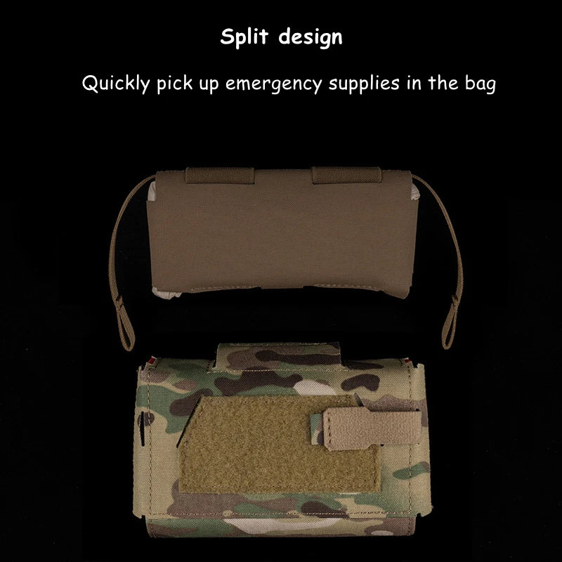 Tactical Medical First Aid Pouch Compact MOLLE IFAK Bag Quick Access Trauma Kit for Vest Airsoft Outdoor Survival Gear