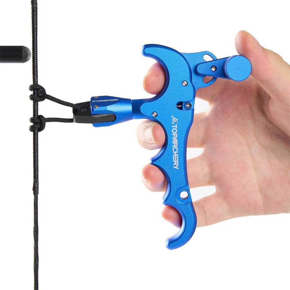 Adjustable Archery Bow Release 4 Finger Compound Bow Aid Releaser Rotate 360 Degree Thumb Archery Rotation Caliper Trigger Grip