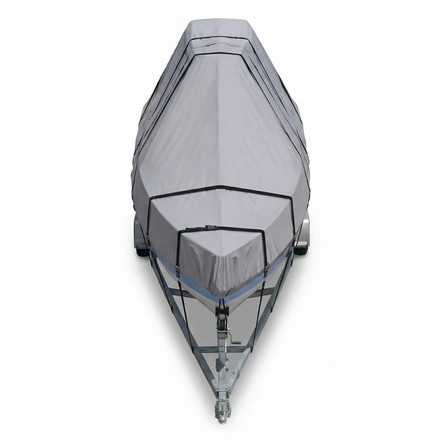 1200D Hard Top Yacht Boats Storage Covers with Motor Covering & Adjustable Buckle with 18 Tie Down Strap For Protecting Roof