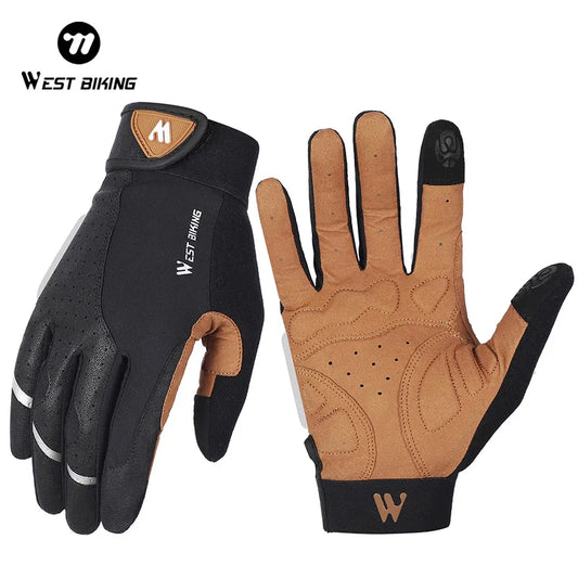 WEST BIKING Racing Off Road Motorcycle Gloves Breathable Anti Slip MTB Road Bike Gloves Touch Screen Gym Training Gloves