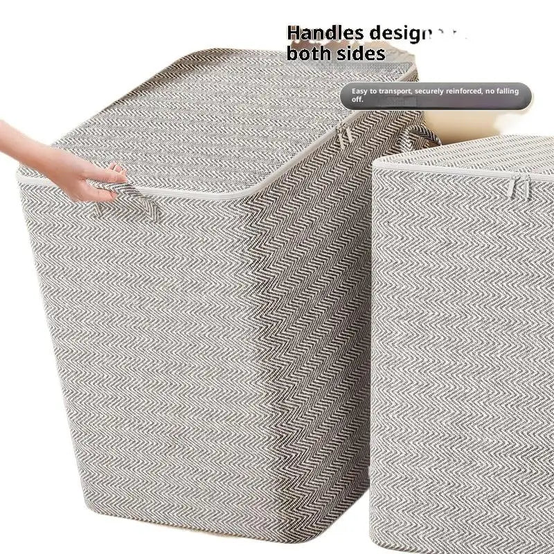1PC220L Large Capacity Clothes Storage Box with Lid Foldable Laundry Basket Organizer Bag for Baby Clothes Home Storage Solution