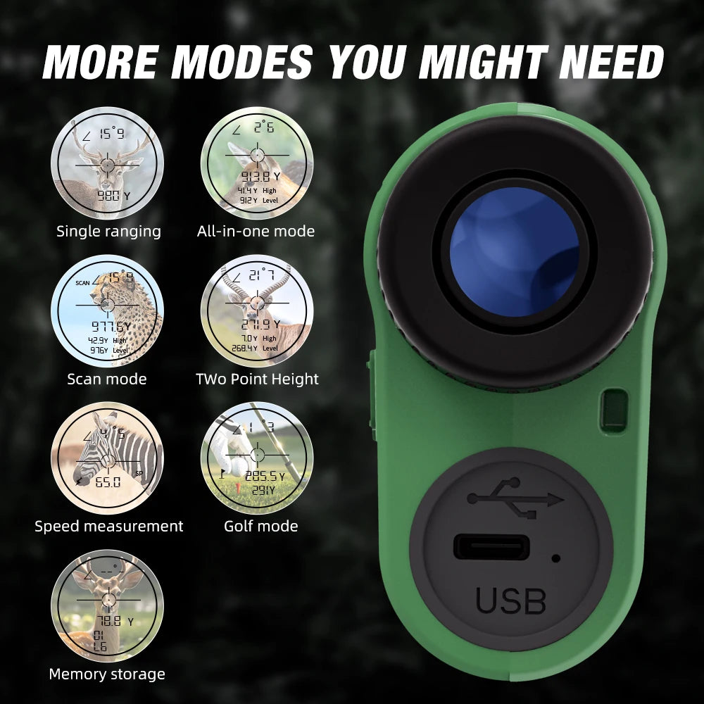REVASRI 1000M Rangefinder for Hunting & Golf, with Speed, Slope Compensation, Scan Mode & Normal Measurement for Outdoor Shooting & Golf Sports