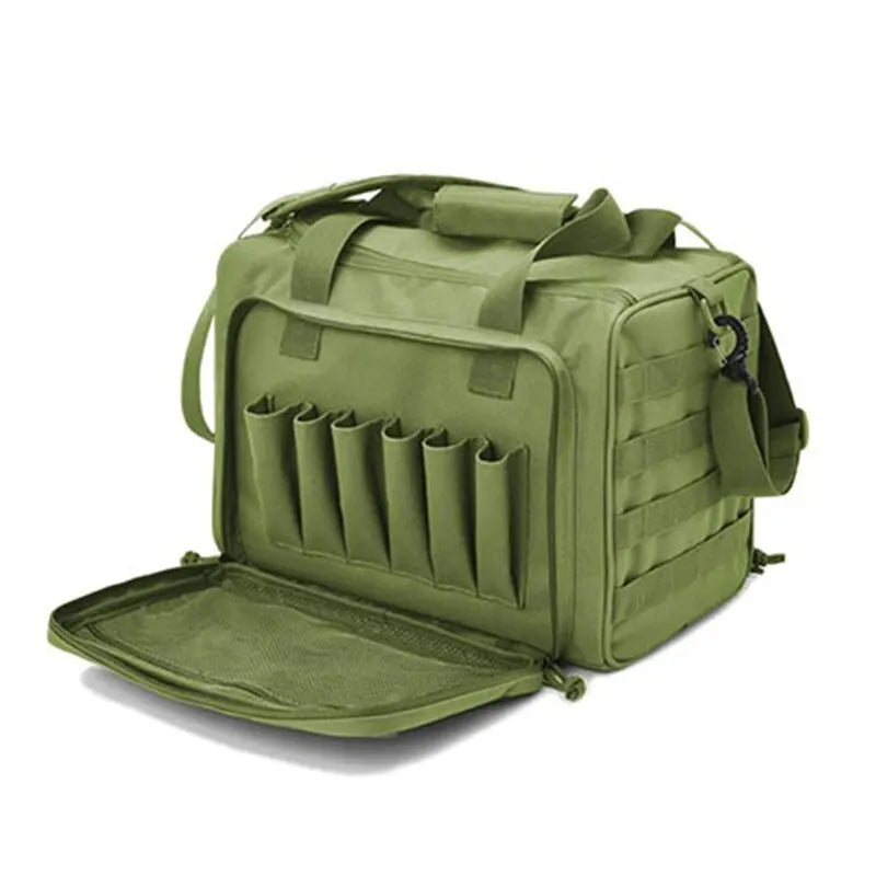 Gun Range Storage Bag Molle System Outdoor Hunting Accessory Nylon Gun Tactical Case Bags Pistol Tool Shoulder Pack Sniper Black