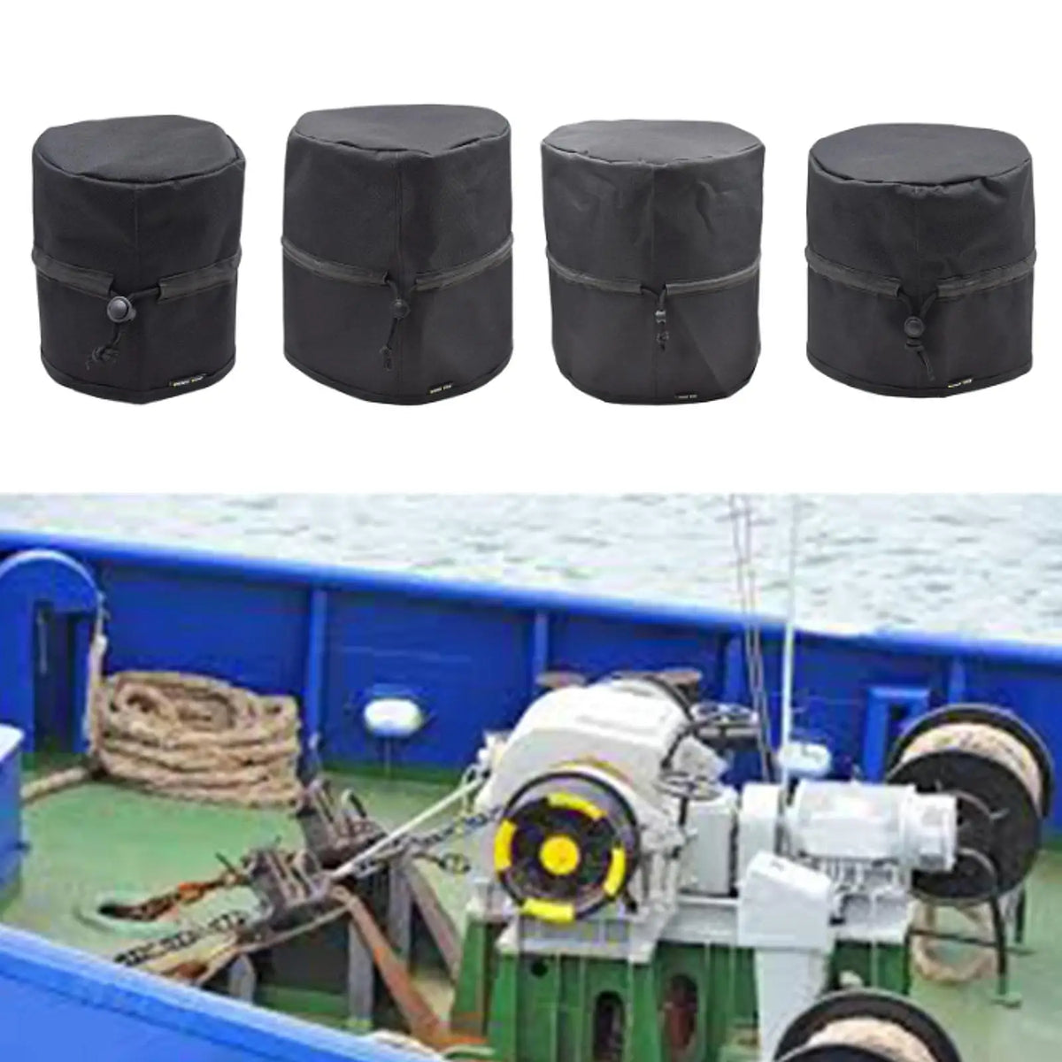 Universal Yacht Winch Cover Oxford Cloth Adjustable Drawstring for Boat Protection Outdoor Supplies