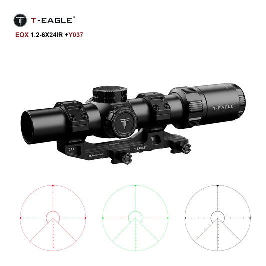 T-EAGLE EOX 1.2-6X24IR Tactical Short Scope for Hunting with Illuminated Outdoor Sport  Compact Sight Red dot