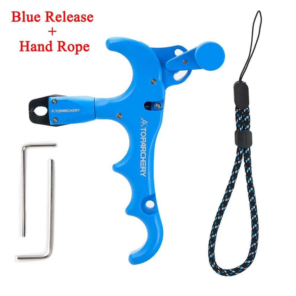 Adjustable Archery Bow Release 4 Finger Compound Bow Aid Releaser Rotate 360 Degree Thumb Archery Rotation Caliper Trigger Grip