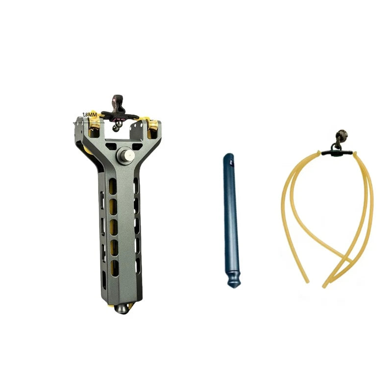 CNC Aluminum Alloy Slingshot Automatic Loading Magnetic Rubber Band Fast Shooting Outdoor Hunting Target Practice Tool