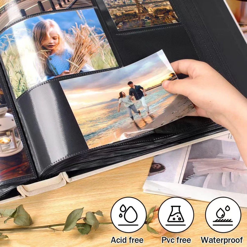 Linen large Photo Album Scrapbook 200/300/600 Pockets for 4x6 Photos Slip-in memory books Wedding Baby Family Anniversary Photo