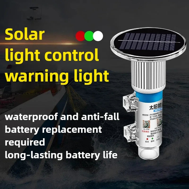 Highlight solar warning light waterproof marine mast flash red green white fishing boat fishing net yacht outdoor signal light