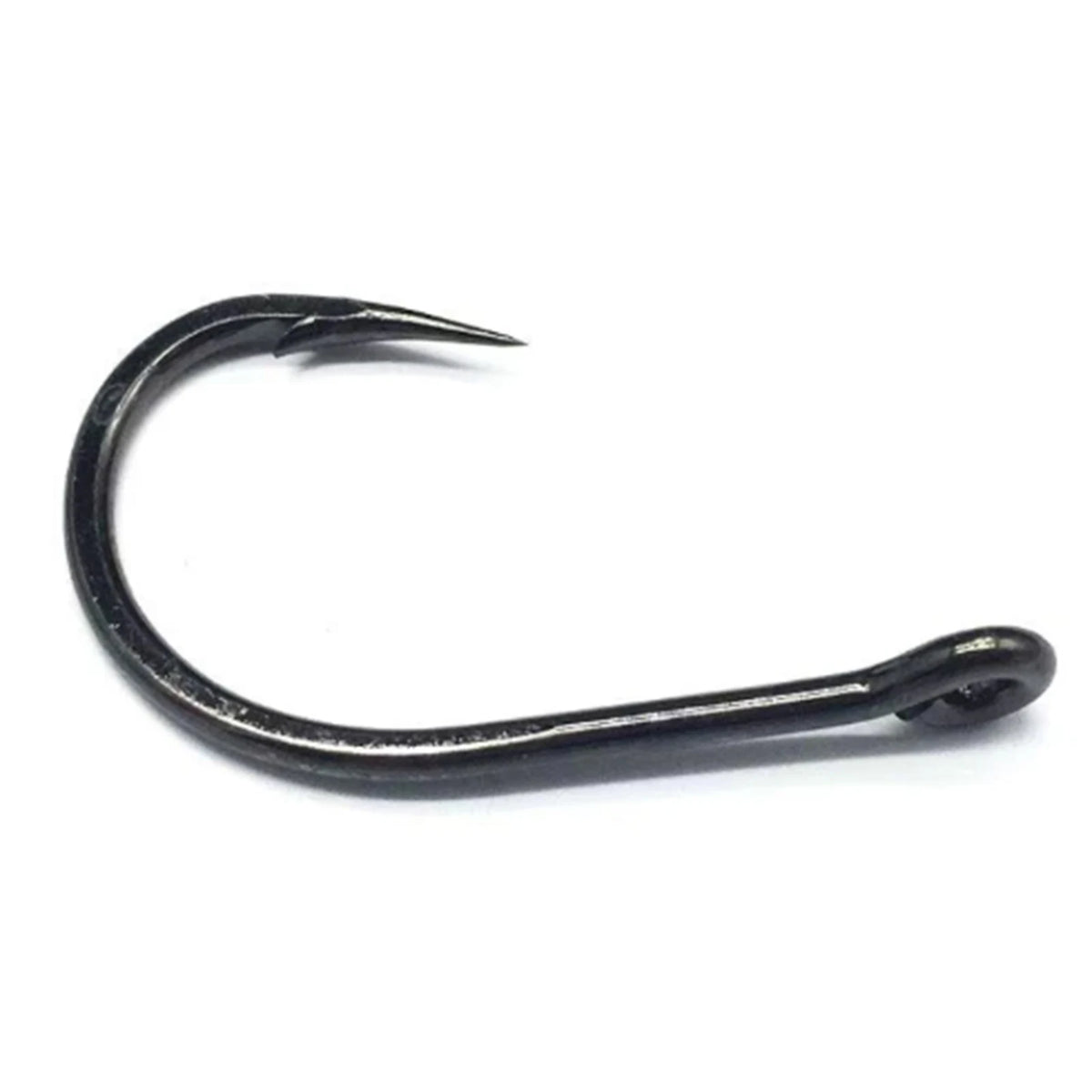 100pcs Iseama Fishing Hooks Size 3-12 Black with Loop High Carbon Steel for Wild Fishing Fly Fishing tools