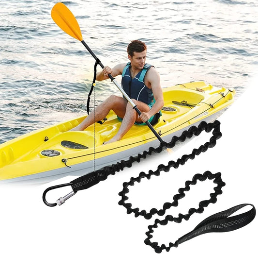 Elastic Kayak Paddle Leash Tether Kayaking Rod Lanyard Canoe Paddle Leash Coiled Lanyard Cord Fishing Rod Leash Boat Safety Rope