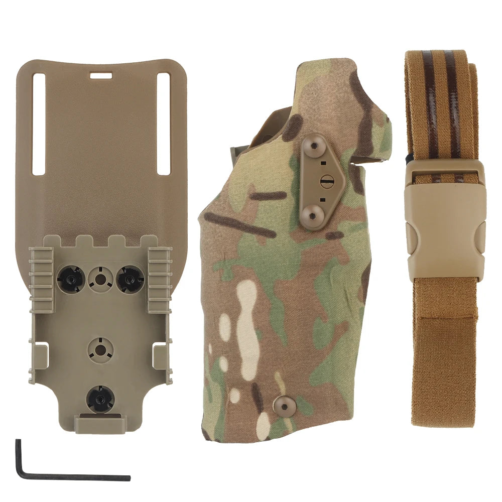Tactical Left/Right Hand X300U-A Flashlight Pistol Holster Hand for 6354DO Glock17 Gen4 G19 with QLS Drop Leg Airsoft Gear