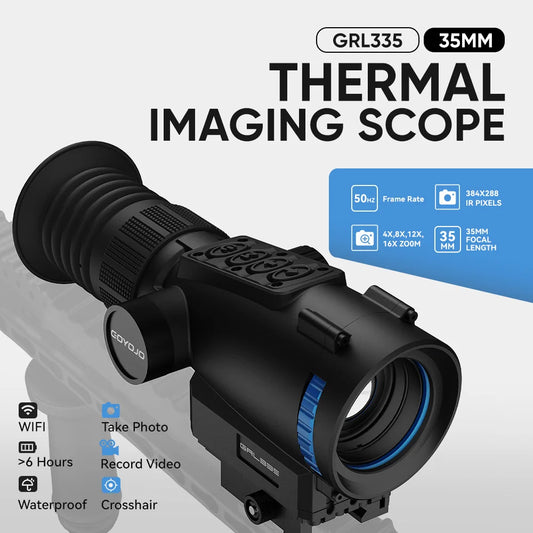 GOYOJO 384x288 Thermal Scope 1500-1800m Thermal Imaging Riflescope with High Sensitivity Thermal Optics, 12um 55Hz, 64GB Storage