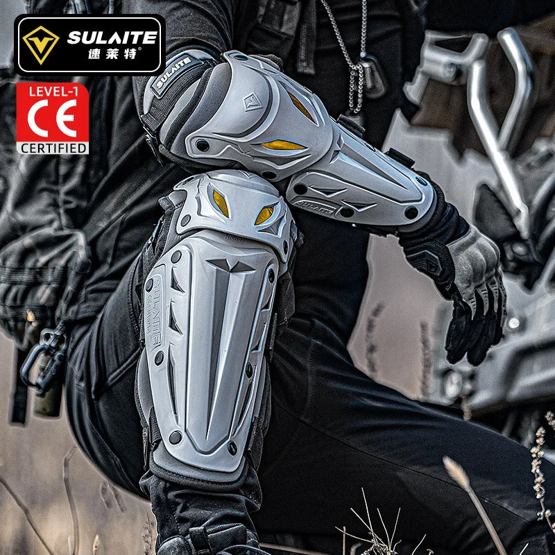 Sulaite Summer Motorcycle Knee Pads Moto Elbow Protector Motocross MTB Cycling Kneepads Moto Protection CE Approval