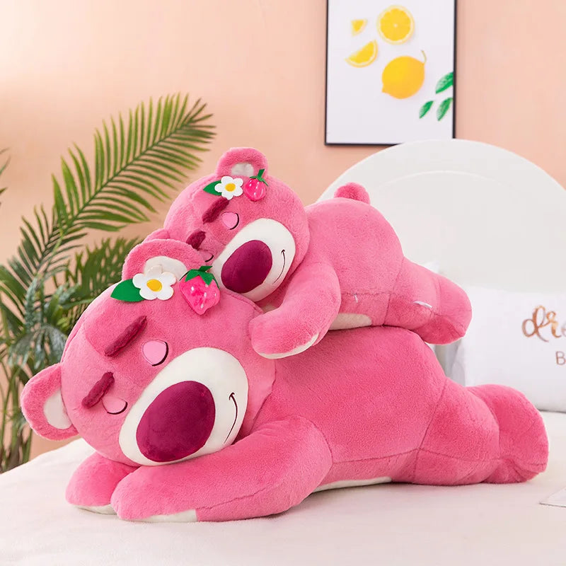 Disney 30cm Story Lotso Cute Bear Strawberry Sofa Plush Pillow Stuffed Toys Children Girls Friends Festivals Birthday Gift