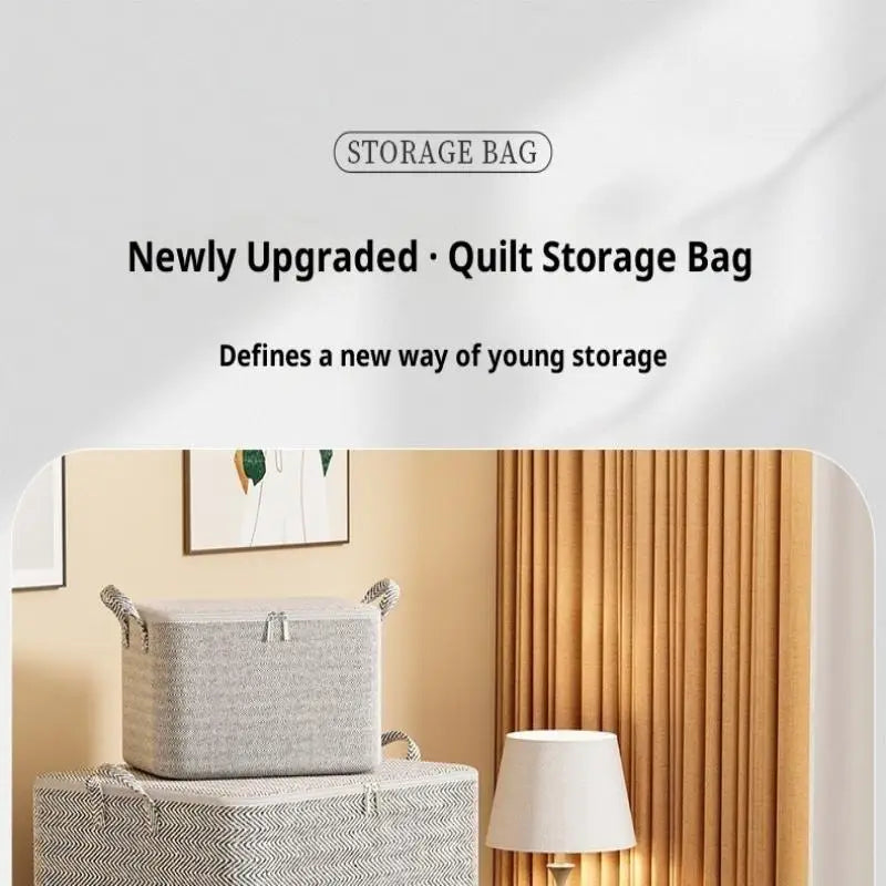 1PC220L Large Capacity Clothes Storage Box with Lid Foldable Laundry Basket Organizer Bag for Baby Clothes Home Storage Solution