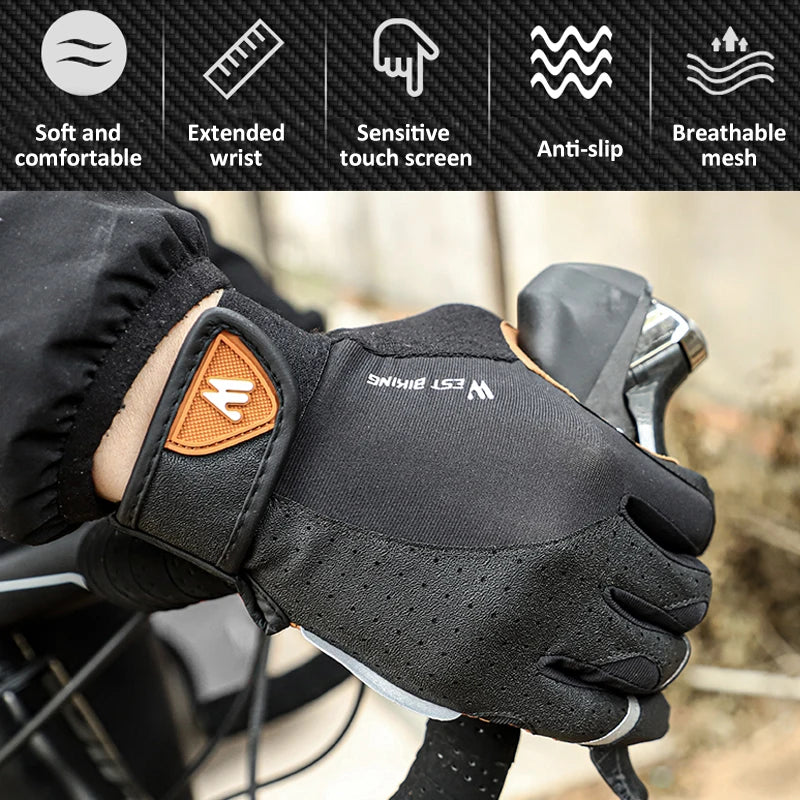 WEST BIKING Racing Off Road Motorcycle Gloves Breathable Anti Slip MTB Road Bike Gloves Touch Screen Gym Training Gloves