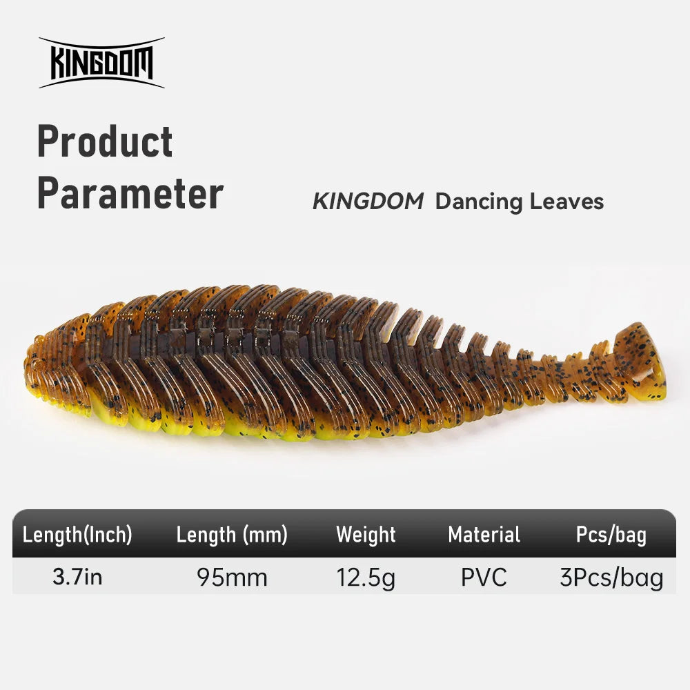 Kingdom 3Bags Soft Lure 95mm 12.5g 3pcs/Bag PVC Soft Shad Bait Smell Added Fat Artificial T Tail VIBE Swimbait For Pike Bass Fishing