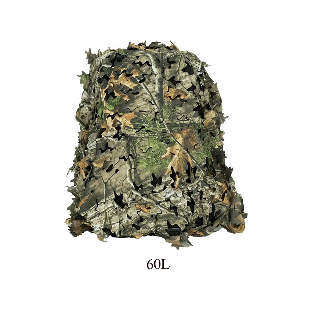 3D Bionic Leaf Shape Disguised Net Backpack Cover 60L 80L Laser Cut Hunting Backpack Cover Paratrooper