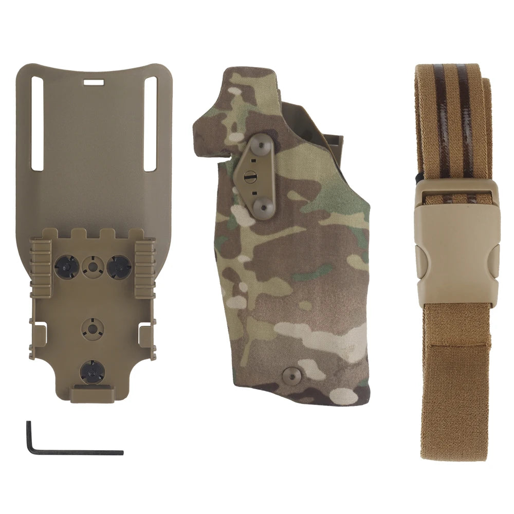 Tactical Left/Right Hand X300U-A Flashlight Pistol Holster Hand for 6354DO Glock17 Gen4 G19 with QLS Drop Leg Airsoft Gear
