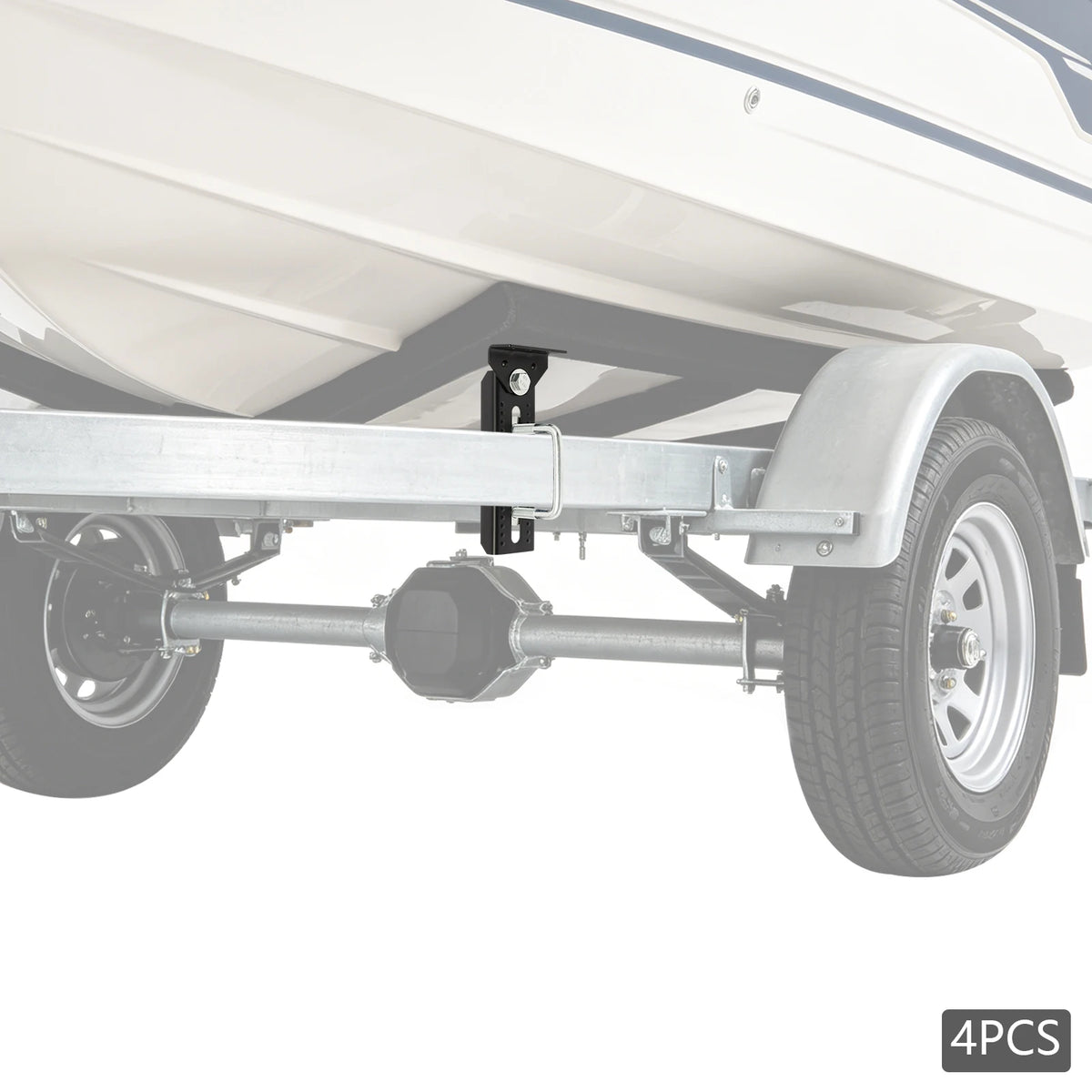 4 Pcs Heavy Duty Boat Trailer Bunk Bracket Kit, 8" Adjustable Swivel Top Bunk Brackets for 1.5" 2" 3" Crossmembers