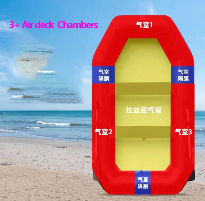 New 0.9mm Thickened & Widened Inflatable Boat with Sunshade Set Air Deck Fishing Platform Wear-resistant PVC Kayaks