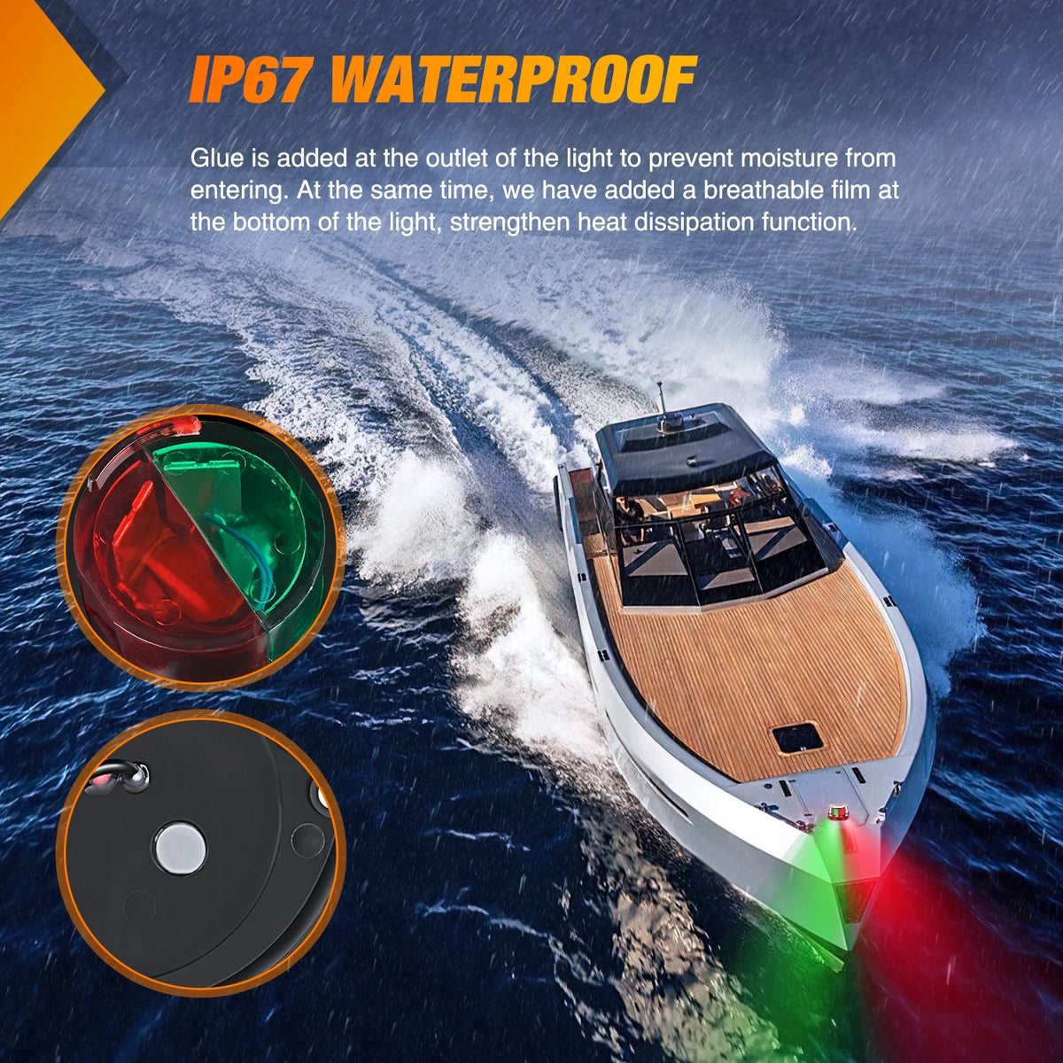 Nilight Marine Boat Navigation Light 24LED Red Green LED Port Starboard Signals Bow Lights 12V Waterproof for Skeeter Yacht Pontoon Speedboat Sailboats Fishing Boats