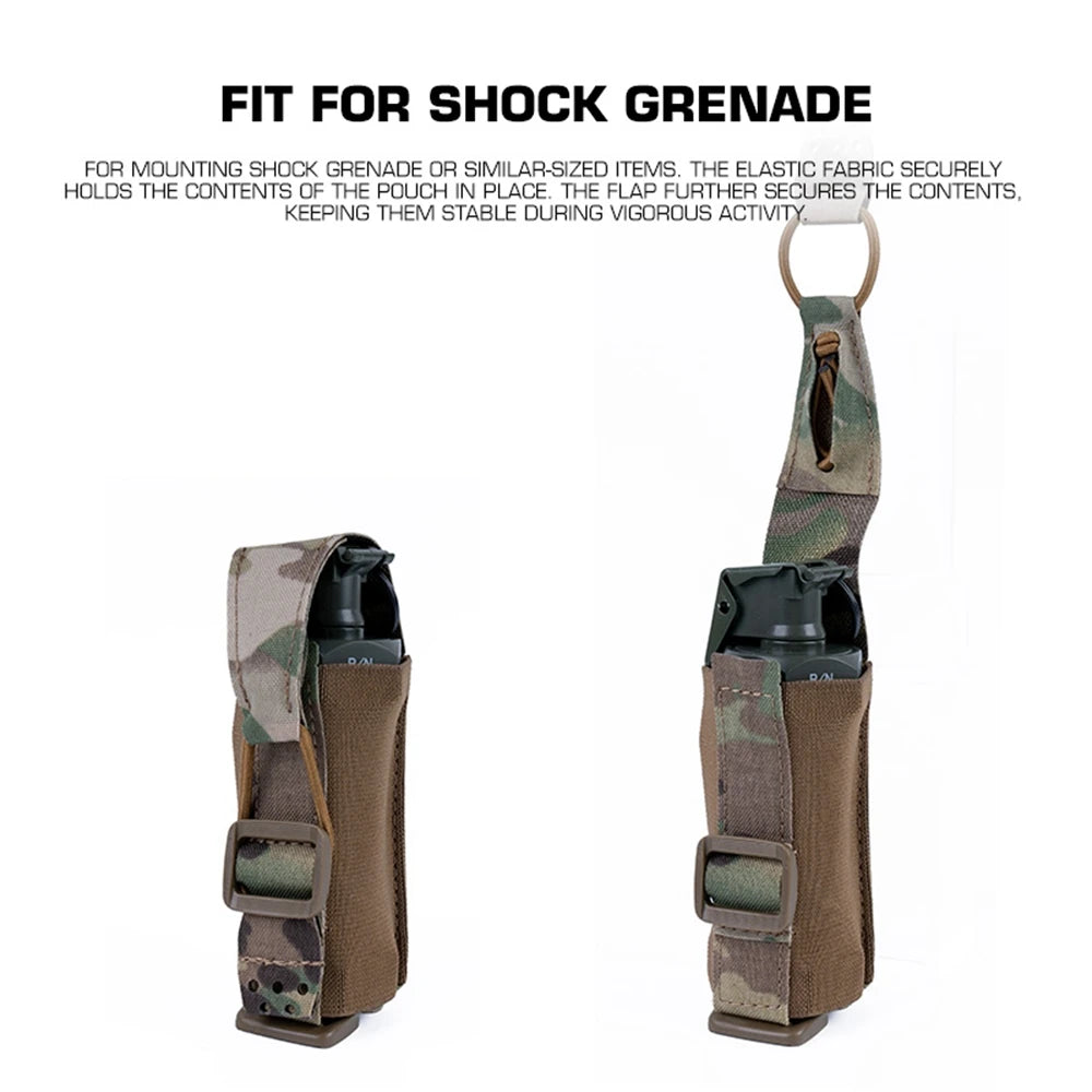 Tactical Shock Grenade Pouch Hunting Single Magazine Pouch Outdoor Small Tool Knife Flashlight Storage Pouch Molle Waist Bag