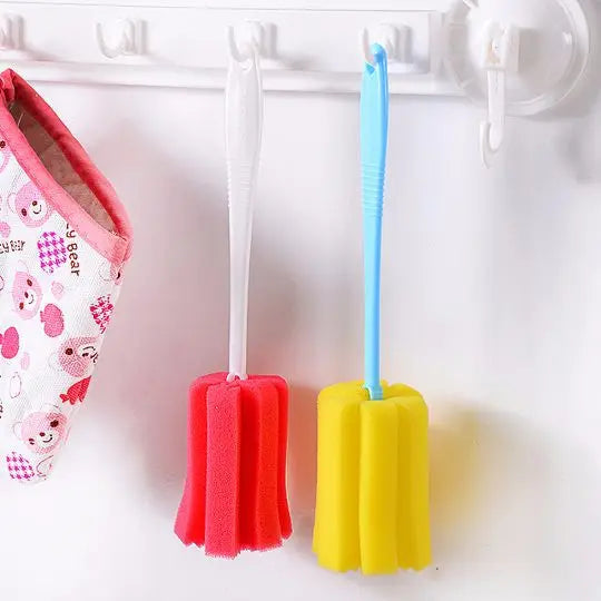 2 Pcs Kitchen Cleaning Tool Sponge Brush for Wineglass Bottle Coffe Tea Glass Cup Color Random Cleaning Products