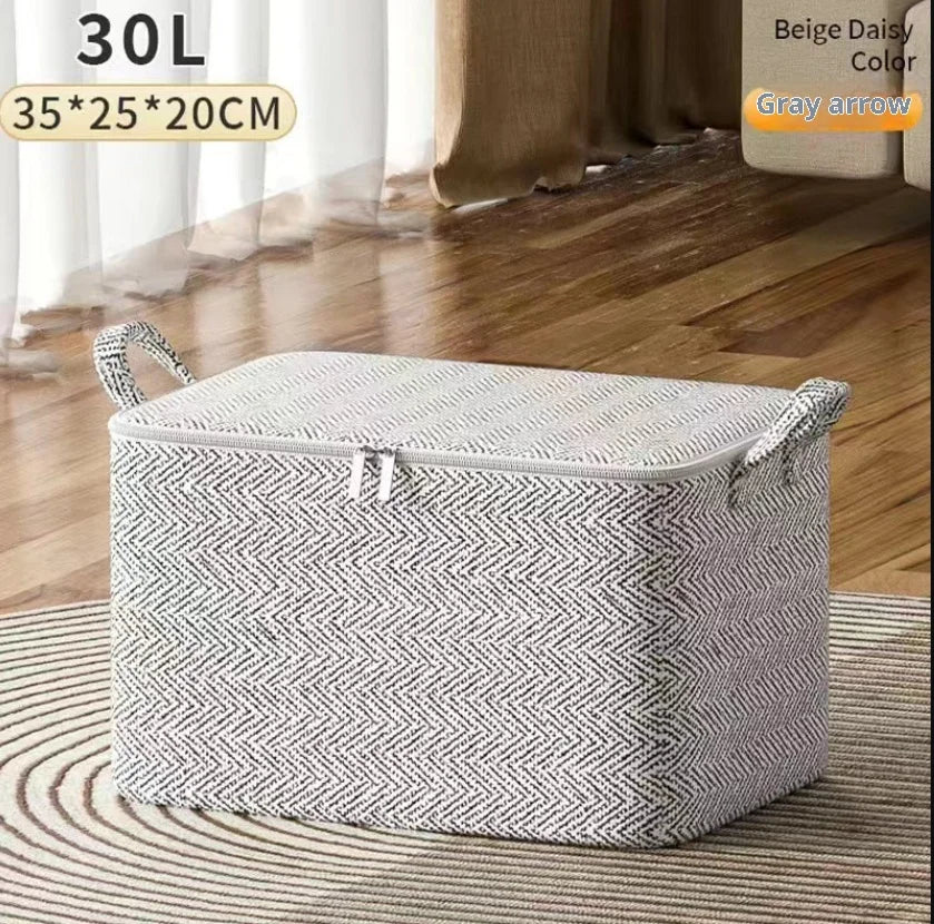 1PC220L Large Capacity Clothes Storage Box with Lid Foldable Laundry Basket Organizer Bag for Baby Clothes Home Storage Solution