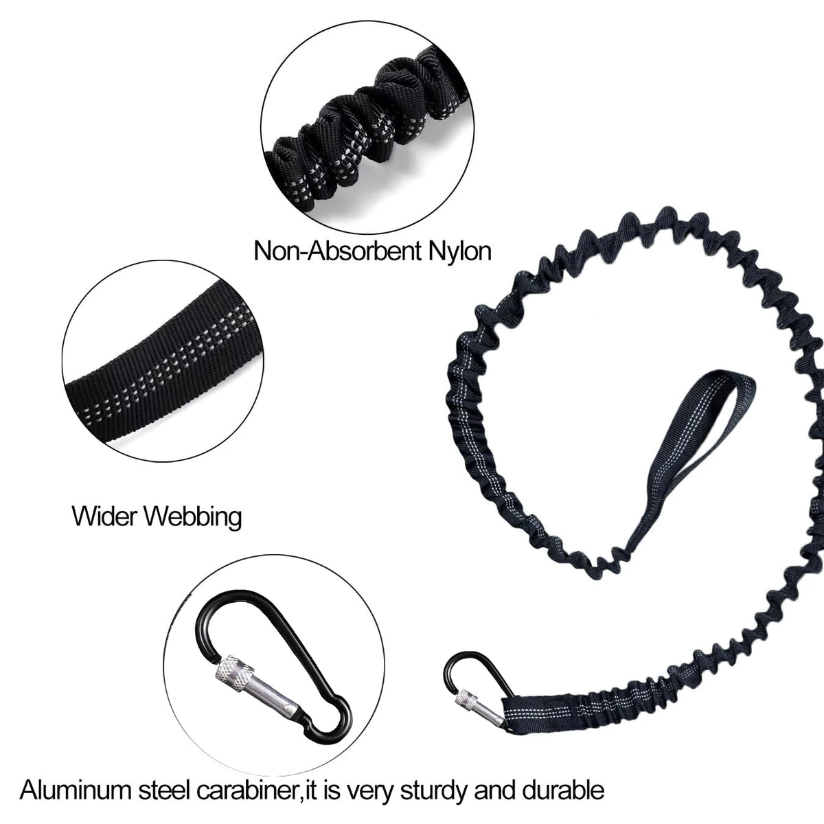 Elastic Kayak Paddle Leash Tether Kayaking Rod Lanyard Canoe Paddle Leash Coiled Lanyard Cord Fishing Rod Leash Boat Safety Rope