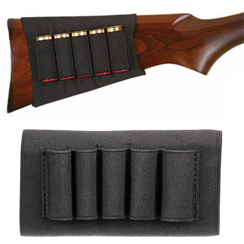 5/8 Round Quick Reload Buttstock Shell Holder for Shotgun Universal 12/20 Gauge Elastic Cartridge Carrier