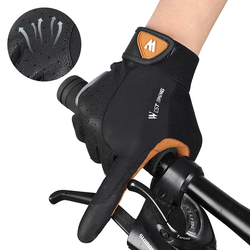 WEST BIKING Racing Off Road Motorcycle Gloves Breathable Anti Slip MTB Road Bike Gloves Touch Screen Gym Training Gloves