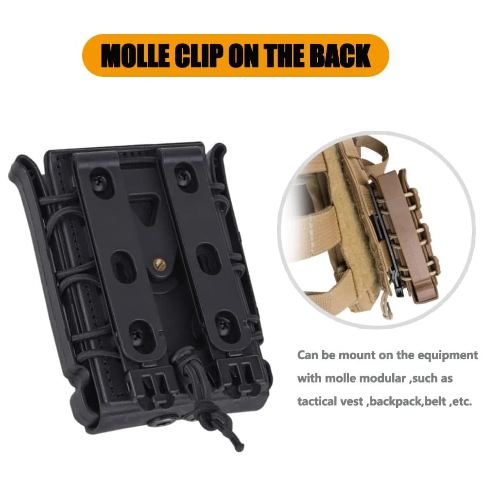 Upgrade Tactical Magazine Pouch Molle for Ar15 5.56 7.62 9mm Scorpion Fast Mag Quick Release Mag TPR Holster Adjustable Case Box