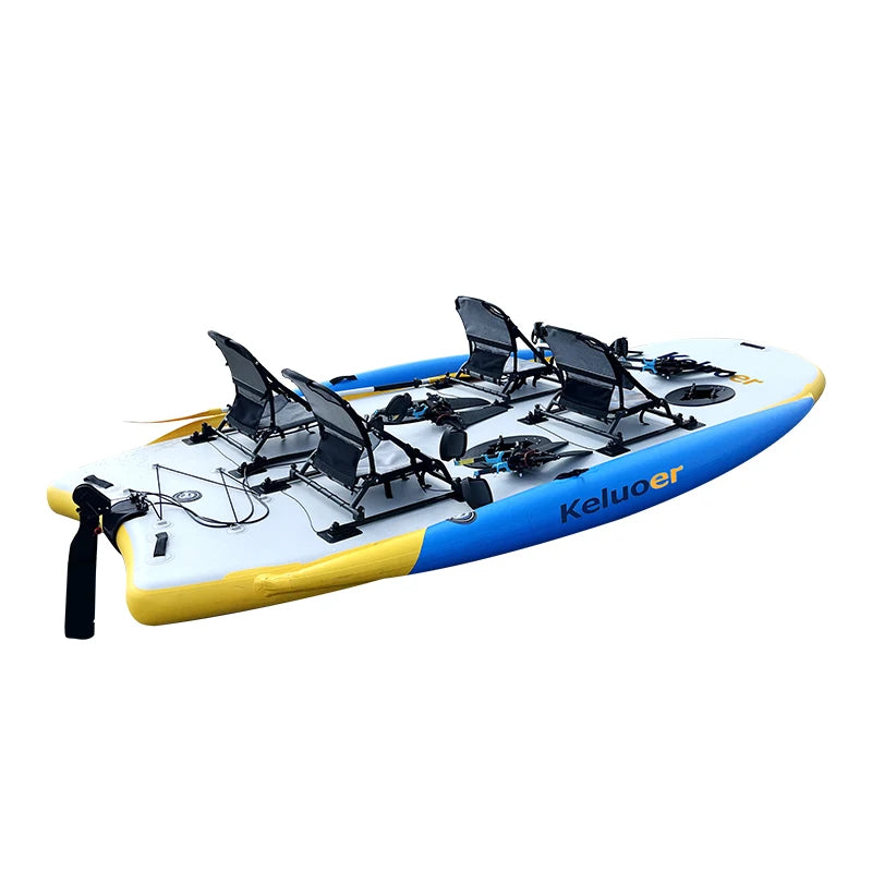 4 Person Sit-On-Top Inflatable Pedal Boat Kayak Fishing Boat Kayak