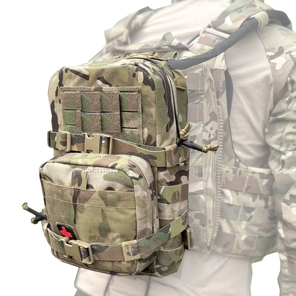 Mini Hydration Bag 2 In 1 Mini Hydration Pack Rip Away IFAK Medical Pouch Med Patch MOLLE Pouch Hunting Bag