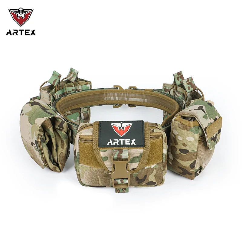 Outdoor Battle Belt Set 7-in-1 Law Enforcement Airsoft Tactical Duty Belt with Molle Utility Pouches Accessories