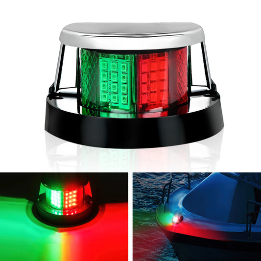 Nilight Marine Boat Navigation Light 24LED Red Green LED Port Starboard Signals Bow Lights 12V Waterproof for Skeeter Yacht Pontoon Speedboat Sailboats Fishing Boats